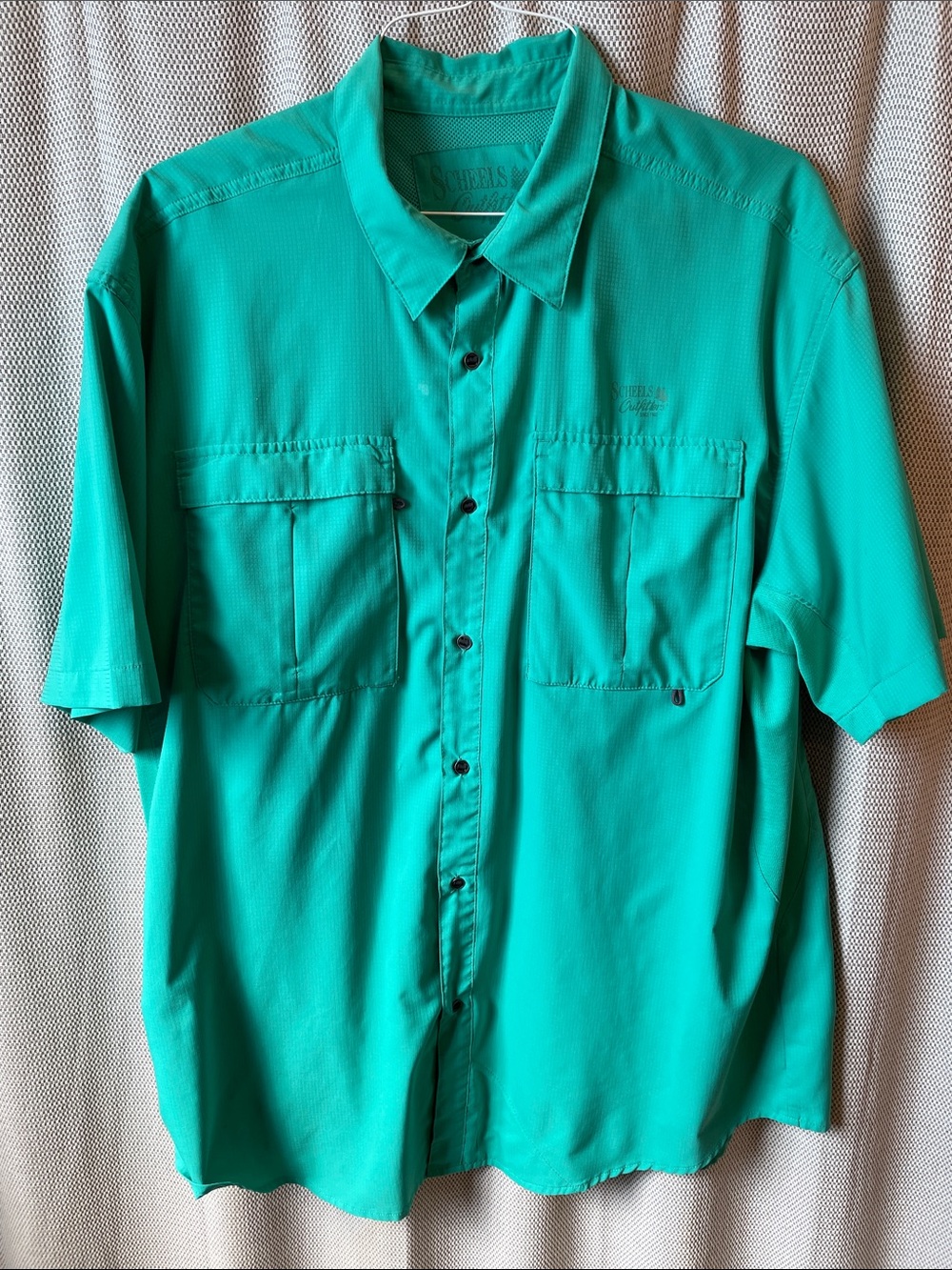 Men's Scheels Outfitters Teal Short-Sleeve Button-Up Shirt